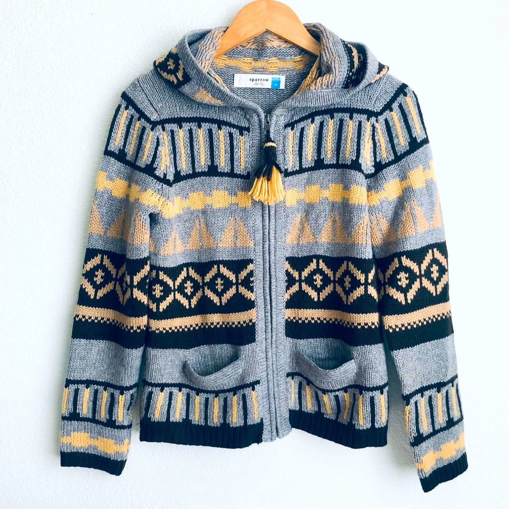 Anthropologie Sparrow Zip-Up Sweater Jacket w/Hood